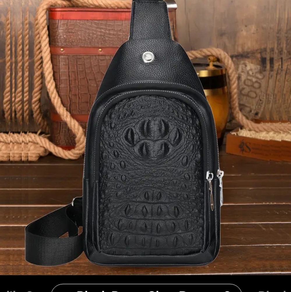Mens Black Claw Leather Bag
